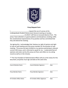 Proxy Request Form  Undergraduate Student Government General meeting on Sunday, -