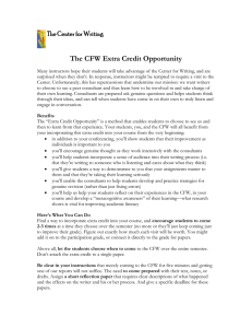 The CFW Extra Credit Opportunity The Center for Writing