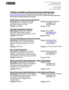 College of Health and Social Sciences Scholarships