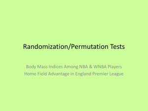 Randomization/Permutation Tests Body Mass Indices Among NBA &amp; WNBA Players