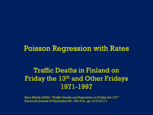 Poisson Regression with Rates - Traffic Accidents in Finland on Friday the 13th versus Other Fridays by Gender (1971-1997)