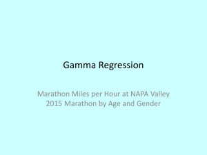 Gamma Regression - Napa Valley Marathon Speeds by Age and Gender (2015)