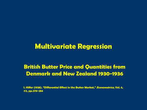 Multivariate Regression - Monthly British Butter Prices (1930-1936)