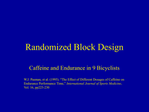 Randomized Block Design - Caffeine and Endurance