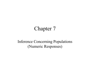Chapter 7 Inference Concerning Populations (Numeric Responses)
