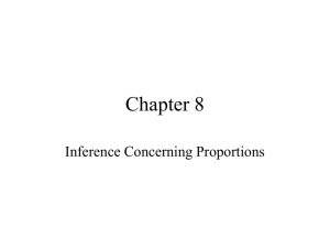 Chapter 8 Inference Concerning Proportions