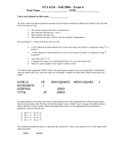 Exam 4 - Fall 2006 (Does not include Multiple Regression)