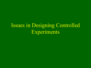Experimental Design Issues (PPT)