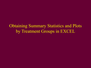 Obtaining Summary Statistics and Plots by Groups (Factor Levels) in EXCEL