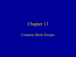 Chapter 13 Complete Block Designs