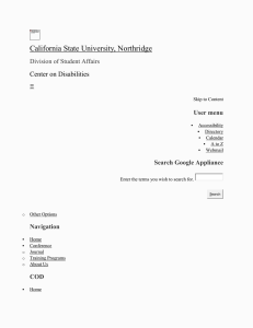 California State University, Northridge  Center on Disabilities User menu