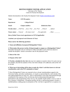Distinguished Visitors Grant Application Form