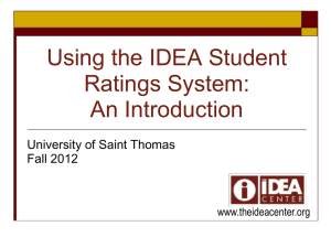 IDEA Training Presentation
