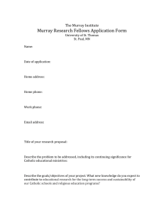 Murray Research Fellows Application Form The Murray Institute