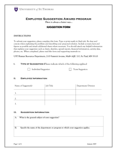 Employee Suggestion Award Form
