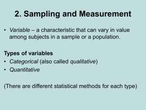 2. Sampling and measurement
