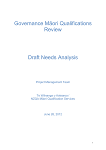 Governance Maori Qualifications Review - Draft Needs Analysis (DOC, 110KB)