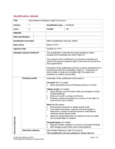 New Zealand Certificate in Ngā Toi (Level 4) (DOCX, 27KB)