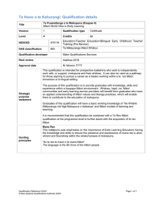 Level 4 – Te Puāwaitanga o te Mokopuna (DOC, 103KB)