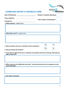 NCEA and the Whānau Champions feedback form