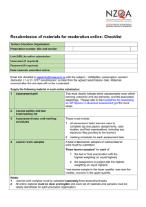 Checklist for resubmission of materials for online moderation (DOC, 522KB)