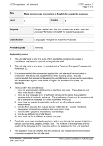 NZQA registered unit standard 22751 version 3  Page 1 of 3
