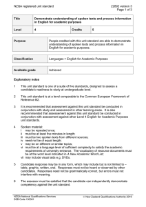 NZQA registered unit standard 22892 version 3  Page 1 of 3