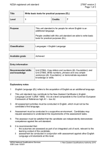 NZQA registered unit standard 27997 version 2  Page 1 of 3