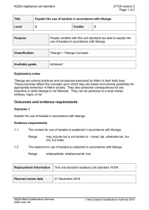 NZQA registered unit standard 27129 version 2  Page 1 of 2