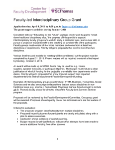 Faculty-led Interdisciplinary Group Grant to  The grant supports activities during Summer 2016