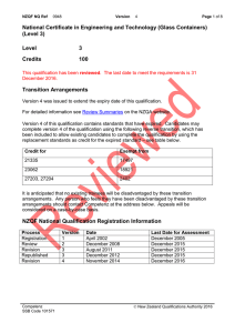 National Certificate in Engineering and Technology (Glass Containers) (Level 3) Level 3