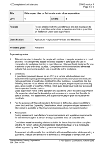 NZQA registered unit standard  27602 version 1 Page 1 of 3