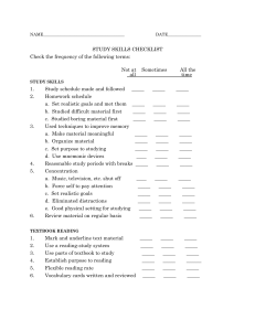Study Skills Checklist