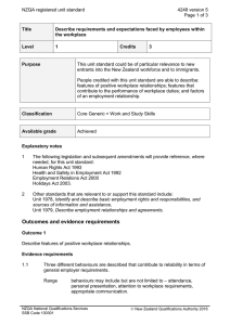NZQA registered unit standard 4248 version 5  Page 1 of 3