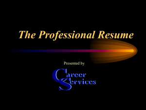 The Professional Resume Presented by