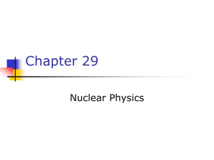 Ch 29 Nuclear Physics