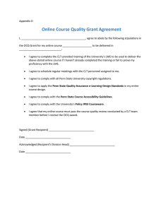 Online Course Quality Grant Agreement
