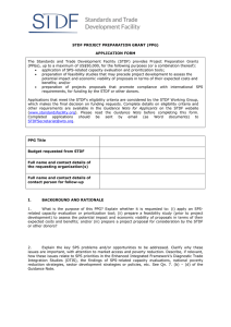 STDF Project Preparation Grant Application Form