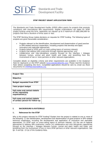 STDF Project Grant Application Form