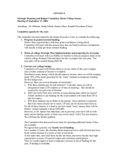 Strategic Planning and Budget Committee Minutes for Wednesday, September 27, 2006