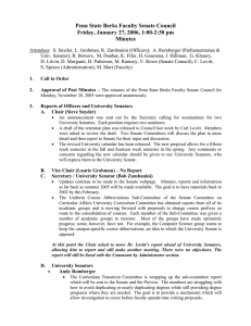 Minutes from the Penn State Berks College Faculty Senate Council of Friday, January 27, 2006