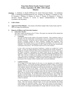 Minutes from the Penn State Berks College Faculty Senate Council of Friday, September 30, 2005