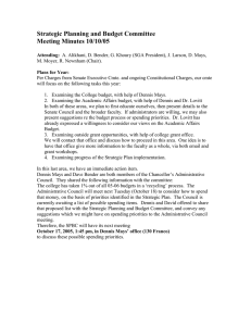Strategic Planning and Budget Committee Meeting Minutes 10/10/05