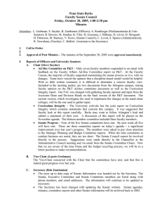 Minutes from the Penn State Berks College Faculty Senate Council of Friday, October 28, 2005