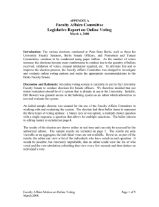 Faculty Affairs Committee Legislative Report on Online Voting