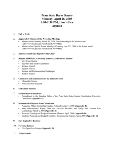 Penn State Berks Senate Monday, April 28, 2008 1:00-2:30 PM, Lion’s Den Agenda