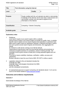 NZQA registered unit standard 18758 version 4  Page 1 of 4