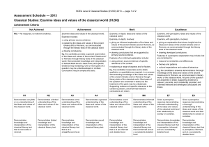 — 2013 Assessment Schedule Achievement Criteria