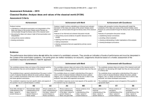 – 2015 Assessment Schedule Assessment Criteria