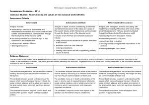 – 2014 Assessment Schedule Assessment Criteria